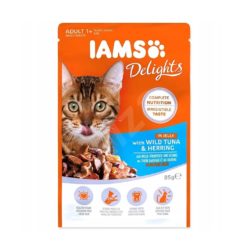IAMS DELIGHTS ADULT TUNA HERRING IN JELLY 85 g
