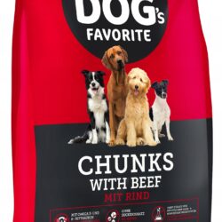 DOGS FAVORITE CHUNKS WITH BEEF MIT RIND 15 KG